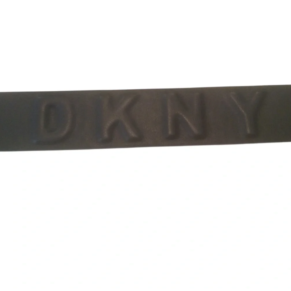 DKNY Belt Black Faux Leather Women’s Size Large Gunmetal Buckle